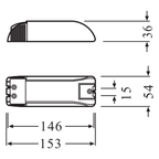 Osram Vorschaltgerät OPTOTRONIC OTe 35/220-240/700 PC / Betriebsgeräte für LED-Module – Maßzeichnung