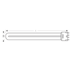 Osram Puritec HNS L 36 W 2G11 Entkeimung OFR – Maßzeichnung