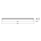 LEDVANCE LED Feuchtraumleuchte Damp Proof Compact 1500 31W/4000K GR IP65 3800lm kaltweiß nicht dimmbar – Maßzeichnung