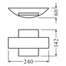 Ledvance Outdoor Facade Belt Square 11W/3000K Grey IP54 400lm neutralweiß nicht dimmbar – Maßzeichnung