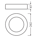 Ledvance Outdoor Surface Round 13W/3000K White IP54 600lm neutralweiß nicht dimmbar – Maßzeichnung