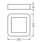 Ledvance Outdoor Surface Square 13W/3000K Grey IP54 480lm neutralweiß nicht dimmbar – Maßzeichnung