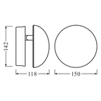 Ledvance Outdoor Facade Indirect Round 13W/3000K White IP54 640lm neutralweiß nicht dimmbar – Maßzeichnung