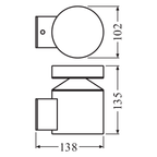 Ledvance Outdoor Facade Pole 6W/3000K Steel IP44 360lm neutralweiß nicht dimmbar – Maßzeichnung