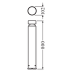 Ledvance Outdoor Bollard 800 Pole 6W/3000K Steel IP44 360lm neutralweiß nicht dimmbar – Maßzeichnung