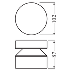 Ledvance Outdoor Surface Pole 6W/3000K Steel IP44 360lm neutralweiß nicht dimmbar – Maßzeichnung