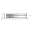 Osram LED Decken-/Pendelleuchte Office Line Grid Dim 25W 840 2000lm kaltweiß nicht dimmbar weiß IP20 – Maßzeichnung