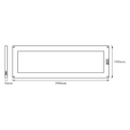 Osram LED Unterbauleuchte Cabinet Panel 300x100mm Doublepack 10W/830 220lm warmweiß dimmbar grau IP20 – Maßzeichnung