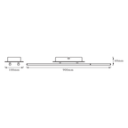 Osram LED Wand-/Deckenleuchte Stripe Duo 600+800 20W/830 1160lm warmweiß nicht dimmbar steel IP20 – Maßzeichnung