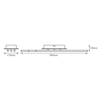 Osram LED Wand-/Deckenleuchte Stripe Trio 600+600+600 24W/830 1450lm warmweiß nicht dimmbar steel IP20 – Maßzeichnung