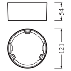 LEDVANCE Zubehör Aufbaurahmen DL Slim Round Frame/ Rahmen 105 weiß – Maßzeichnung