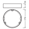 LEDVANCE Zubehör Aufbaurahmen DL Slim Round Frame/ Rahmen 155 weiß – Maßzeichnung