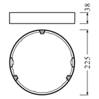 LEDVANCE Zubehör Aufbaurahmen DL Slim Round Frame/ Rahmen 210 weiß – Maßzeichnung