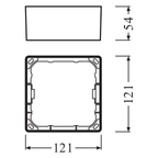 LEDVANCE Zubehör Aufbaurahmen DL Slim Square Frame/ Rahmen 105 weiß – Maßzeichnung