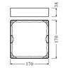 LEDVANCE Zubehör Aufbaurahmen DL Slim Square Frame/ Rahmen 155 weiß – Maßzeichnung