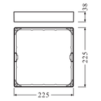 LEDVANCE Zubehör Aufbaurahmen DL Slim Square Frame/ Rahmen 210 weiß – Maßzeichnung