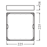 LEDVANCE Zubehör Aufbaurahmen DL Slim Square Frame/ Rahmen 210 weiß – Maßzeichnung