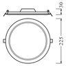 LEDVANCE LED Einbauleuchte DL Slim Round/Rund D210 18W/840 1530lm 120° weiß IP20 kaltweiß nicht dimmbar – Maßzeichnung