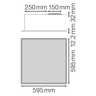 LEDVANCE LED Deckenleuchte Panel 600 36W/830 4320lm 120° weiß IP54 warmweiß nicht dimmbar – Maßzeichnung