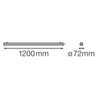 LEDVANCE LED Feuchtraumleuchte Damp Proof Special 1200 36W/840 5400lm 120° grau IP67/IP69K kaltweiß nicht dimmbar – Maßzeichnung
