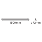 LEDVANCE LED Feuchtraumleuchte Damp Proof Special 1500 48W/840 7200lm 120° grau IP67/IP69K kaltweiß nicht dimmbar – Maßzeichnung