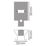 LEDVANCE LED Zubehör TruSys Mounting Brackets / Montageklammer – Maßzeichnung