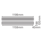 LEDVANCE LED Deckenleuchte Linear IndiviLED Direct Light TH 1200 34W/840 4200lm 70° weiß kaltweiß nicht dimmbar – Maßzeichnung