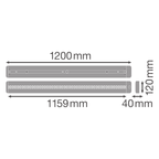 LEDVANCE LED Deckenleuchte Linear IndiviLED Direct Light Sensor 1200 34W/840 4200lm 70° weiß kaltweiß nicht dimmbar – Maßzeichnung