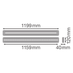LEDVANCE LED Deckenleuchte Linear IndiviLED Direct/ Indirect Light 1200 42W/830 4650lm 70° weiß warmweiß dimmbar – Maßzeichnung