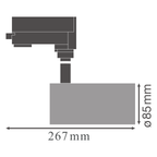 LEDVANCE LED Schienenstrahler Track Spot 35W/940 2800lm 24° weiß IP20 kaltweiß nicht dimmbar D85 – Maßzeichnung