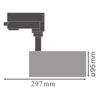 LEDVANCE LED Schienenstrahler Track Spot 55W/940 4200lm 24° weiß IP20 kaltweiß nicht dimmbar D95 – Maßzeichnung