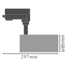 LEDVANCE LED Schienenstrahler Track Spot 55W/940 4200lm 24° weiß IP20 kaltweiß nicht dimmbar D95 – Maßzeichnung