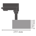 LEDVANCE LED Schienenstrahler Track Spot 25W/940 1900lm 24° grau IP20 kaltweiß nicht dimmbar D75 – Maßzeichnung