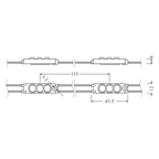 Osram Flexibles LED-Modul BackLED S Plus G3 BA-S-PL 865 G3 30W 3300lm IP66 – Maßzeichnung