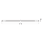 Osram SubstiTUBE Connected ST8AU-1.2M 16-36W/840 LED G13 2400lm matt kaltweiß 160° nicht dimmbar – Maßzeichnung