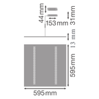 LEDVANCE LED Panel IndiviLED 600 33W/830 warmweiß dimmbar IP40 70° DALI – Maßzeichnung