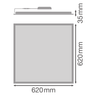 LEDVANCE LED-Panel Eco 625 36 W 840 3.600 lm weiß – Maßzeichnung