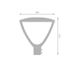 LEDVANCE Laterne URB LTRN V SYM PS 830-840 GY 59W/49W/42W/34W 8.200lm/6.800lm/5.840lm/4.730lm IP66 – Maßzeichnung
