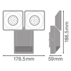 Osram LED Spot Endura PRO Sensor 16W/4000K 1500lm neutralweiß nicht dimmbar weiß IP55 – Maßzeichnung
