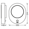 LEDVANCE LED Wandleuchte Endura Style Disc Sensor 8W/830 370lm warmweiß nicht dimmbar Stahl IP44 – Maßzeichnung