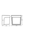 Osram LED Wandleuchte Endura Style Ihsan 11W/3000K 550lm warmweiß nicht dimmbar dunkelgrau IP65 – Maßzeichnung