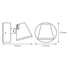 Osram LED Spot Endura Style Midi I 13,5W/3000K 800lm warmweiß nicht dimmbar dunkelgrau IP44 – Maßzeichnung