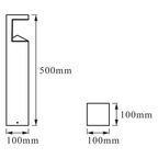 Osram LED Wegeleuchte Endura Style Pyramid 50cm 9W/3000K 600lm warmweiß nicht dimmbar stahl IP44 – Maßzeichnung