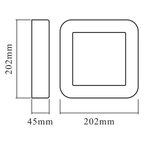 Osram LED Wandleuchte Endura Style Square 13,5W/3000K 600lm warmweiß nicht dimmbar weiß IP54 – Maßzeichnung