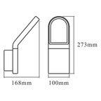 Osram LED Wandleuchte Endura Style 12W/3000K 740lm warmweiß nicht dimmbar dunkelgrau IP44 – Maßzeichnung