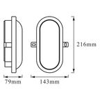 Osram LED Wandleuchte Bulkhead 11W/4000K 840lm neutralweiß nicht dimmbar weiß IP54 – Maßzeichnung