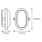 Osram LED Wandleuchte Bulkhead 6W/4000K 420lm neutralweiß nicht dimmbar weiß IP54 – Maßzeichnung