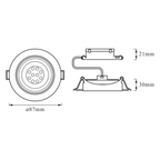 Osram LED Spotset Adjustable Simple 3-flammig 4,9W/2700K 380lm warmweiß dimmbar IP20 – Maßzeichnung