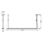 Osram LED Lichtleiste Office Line 1,2m 40W/4000K 4400lm neutralweiß dimmbar weiß IP20 – Maßzeichnung