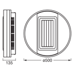 LEDVANCE LED Deckenventilator Grill Ring 55W/3000-6500K 3100lm tunable white dimmbar weiß IP20 – Maßzeichnung